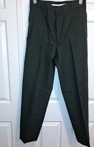 Serge Army Green Dress Trousers, polyester and Wool Blend, 34R